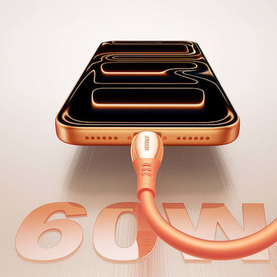 Joyroom S-A59 Cablu USB 2.0 Vibrant USB-C Masculin - USB-C 60W Portocaliu 1.2m