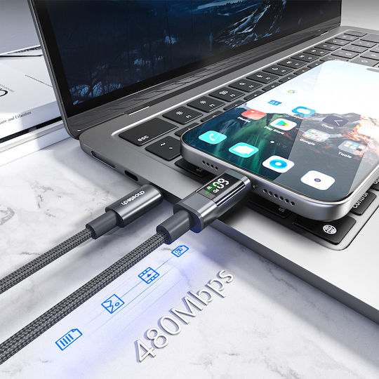 Choetech USB 2.0 Cable USB-C Male - USB-C 60W PD Black 1.2m