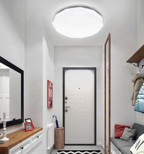 Plafonieră Led Hexagon 23 Cm 22w 3000k 4000k 6000k Alb Metal Acril