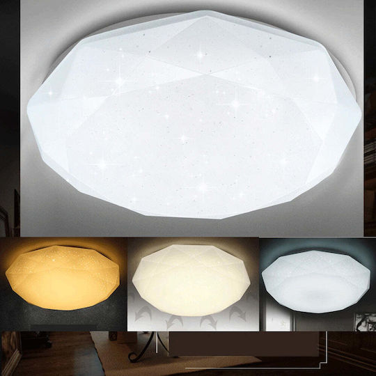 Plafonieră Led Hexagon 23 Cm 22w 3000k 4000k 6000k Alb Metal Acril