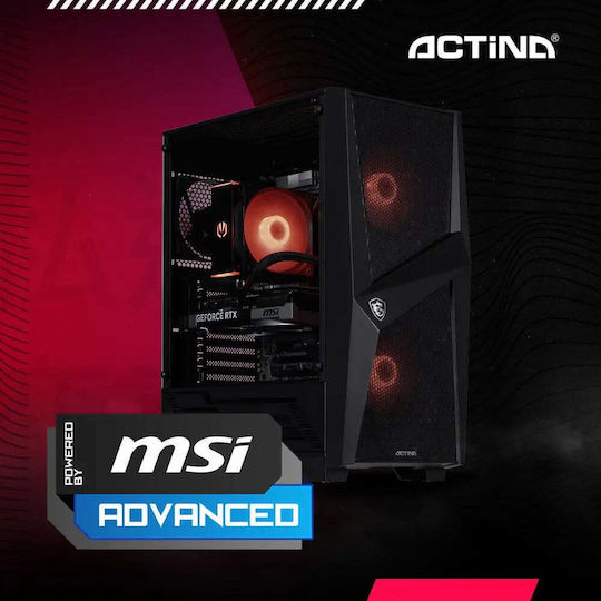 Actina Гейминг Настолен компютър (Ryzen 9-7900/32GB DDR5/1.0TB SSD/GeForce RTX 5070/Без операционна система)