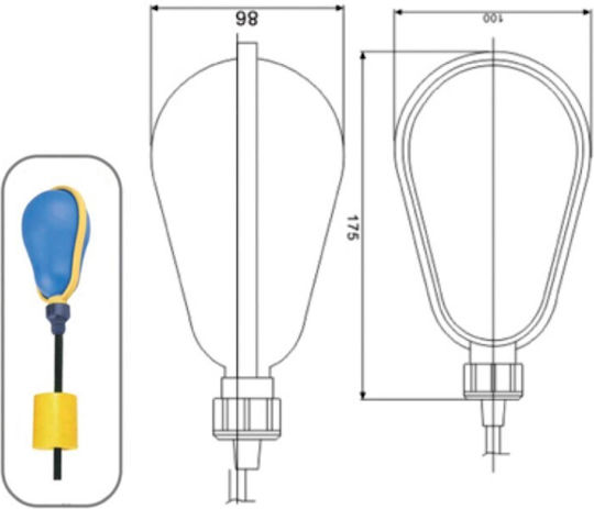 Întrerupător cu Flotor Electromecanic Pentru Ape Uzate 5m Ht-m15-12