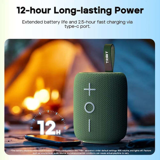 Tribit Stormbox Mini + BTS33 Αδιάβροχο Ηχείο Bluetooth 12W με Διάρκεια Μπαταρίας έως 12 ώρες Μαύρο