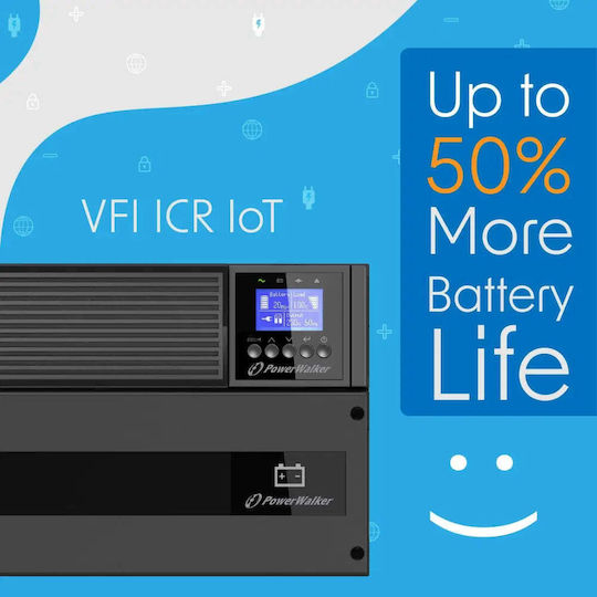 Powerwalker VFI 1500 ICR IoT UPS On-Line 1500VA 1500W with 8 IEC Power Plugs