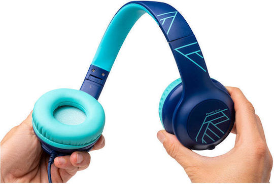 PowerLocus Pled Ενσύρματα Παιδικά Over Ear Ακουστικά Μπλε