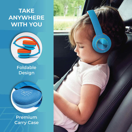 PowerLocus PLED Безжични / Жични Over Ear Слушалки с 30 часа Работа Blue/Orange