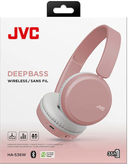 JVC HA-S36WPU Fără fir Bluetooth On Ear Căști cu 35 ore de Funcționare Roz