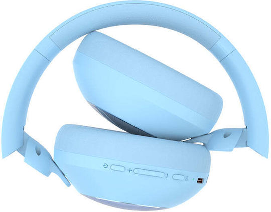 PowerLocus Orion Ασύρματα Bluetooth Over Ear Ακουστικά Γαλάζια