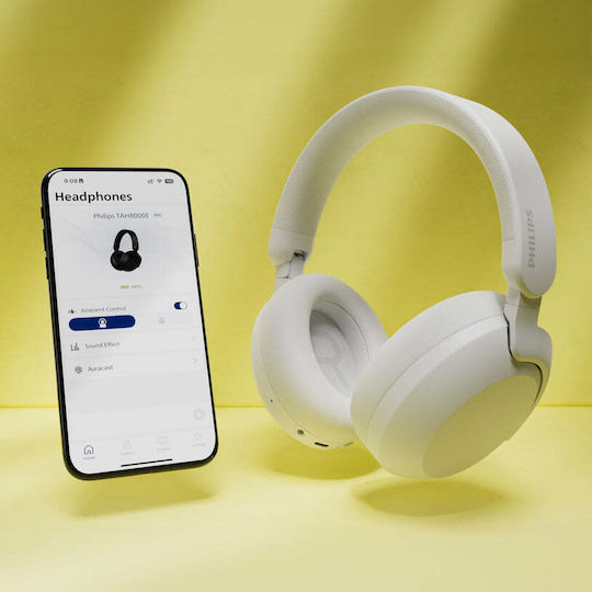 Philips TAH8000E Wireless / Wired Over Ear Headphones and Quick Charge White