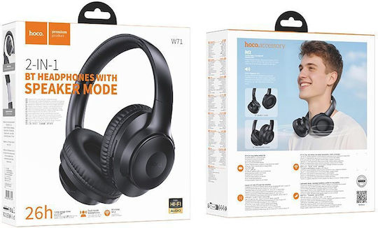 Hoco W71 Kabellose Bluetooth Über Ohr Kopfhörer mit 26 Stunden Wiedergabezeit Schwarz