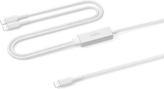 Belkin Boostcharge Pro USB 2.0 Cable USB-C male - USB-C 140W Λευκό 1.5m CAC004hq1.5MWH