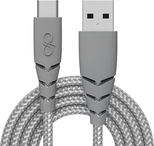 Force Power Ultra-verstärktes Usb A Usb C Kabel 2m 3a Graues Grau