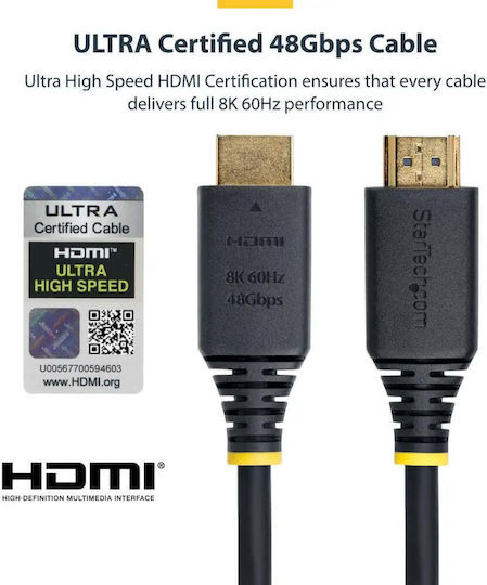 StarTech High HDMI 2.1 Ultra High Speed 48Gbps 4K 120Hz HDR VRR Cable HDMI Male - HDMI Male 3m Black