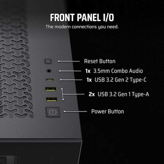 Corsair 3500X LX-R RGB Gaming Midi Tower Computer Case with Side Window Black