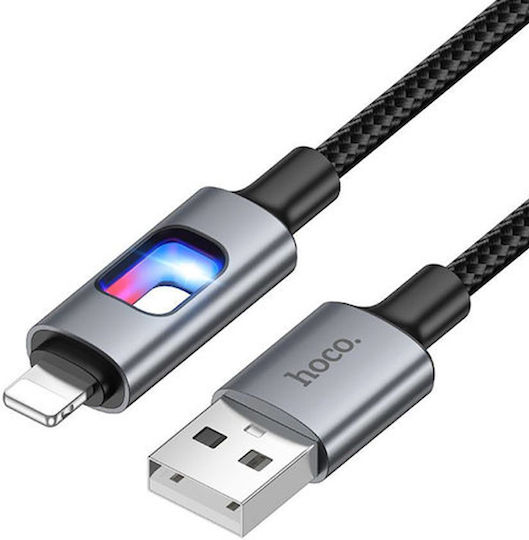 Hoco U144 LED USB-A to Lightning Cable Black 1.2m HOC-659567