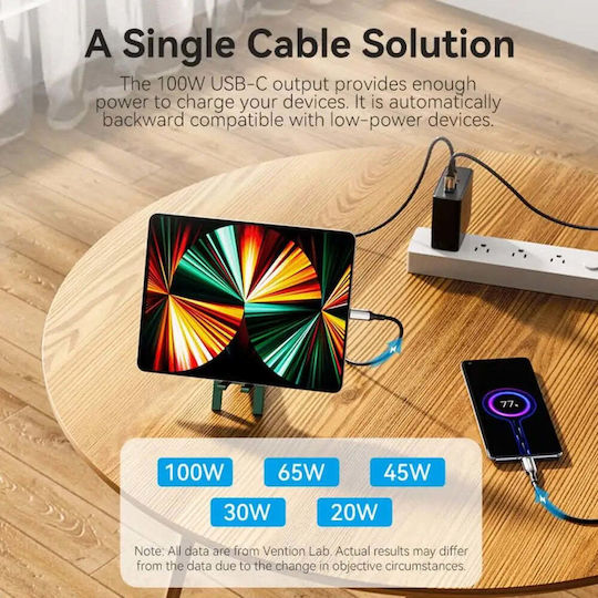 Vention USB-C Докинг станция с 4K PD Ethernet Сив (TGVHB)