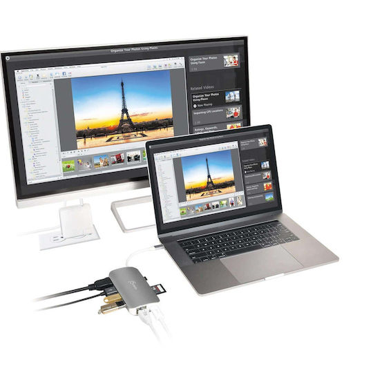 J5 Create USB-C Docking Station mit HDMI 4K PD Ethernet Gray (JCD383-N)