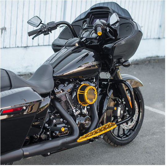 Arlen Ness Mânere Ghidon Motocicletă Harley Davidson '74 '22 Single Dual Throttle Cables Knurled Fusion Rubber Mânere Aurii