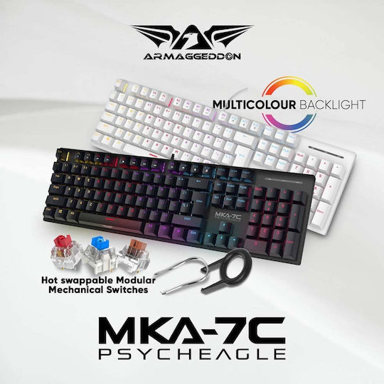 Armaggeddon MKA-7C Gaming Μηχανικό Πληκτρολόγιο με Custom Blue διακόπτες και RGB φωτισμό (Αγγλικό US)
