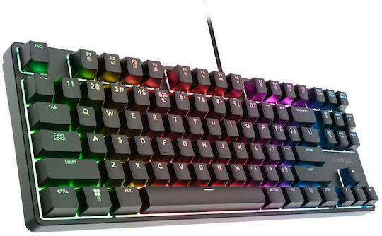 Trust 25724 Gaming Μηχανικό Πληκτρολόγιο Tenkeyless με Huano Brown διακόπτες και RGB φωτισμό (Αγγλικό US)