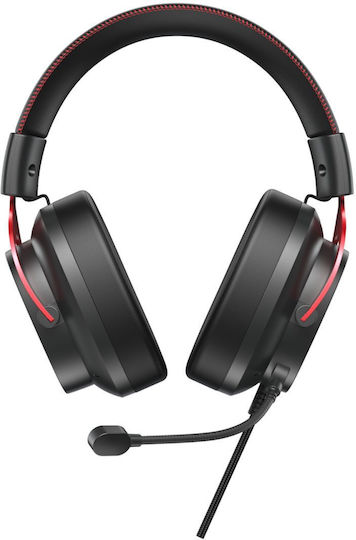 QCY Heroad VT200 Over Ear Gaming Headset με σύνδεση USB Black/Red for PC / PS4 / PS5