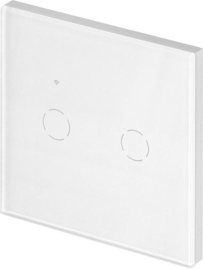 Двоен Вграден Прекъсвач Wi-Fi Tuya Smart Home Orno Бял