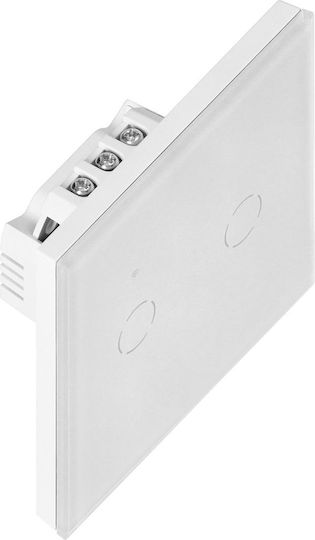 Двоен Вграден Прекъсвач Wi-Fi Tuya Smart Home Orno Бял