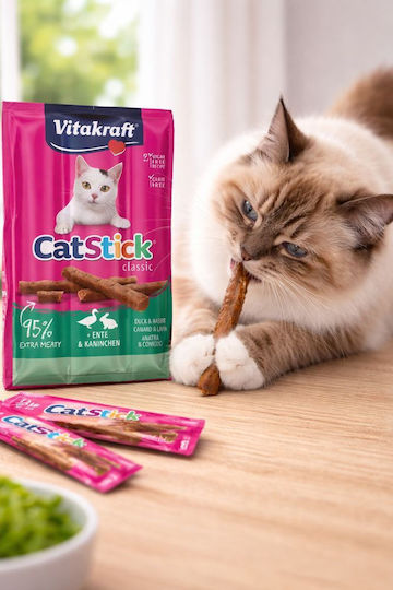 Vitakraft Cat Mini Treats in Stick with Duck for Adult Cats 3pcs 18gr