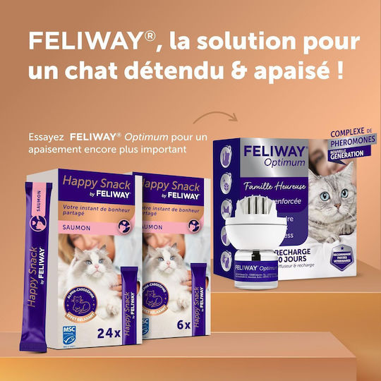 Happy Snack By Feliway – Lachs 24x15g Katzenleckerlis & Snacks