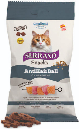 Mediterranean Natural Serrano Snacks Anti Hairball Croquettes with Salmon Salmon & Tuna for Adult Cats 50g