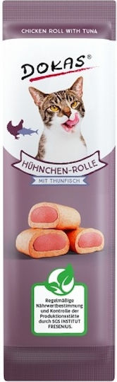 Dokas Katzenleckerlis mit Huhn für Erwachsene Katzen Chicken Roll mit Thunfisch 10gr