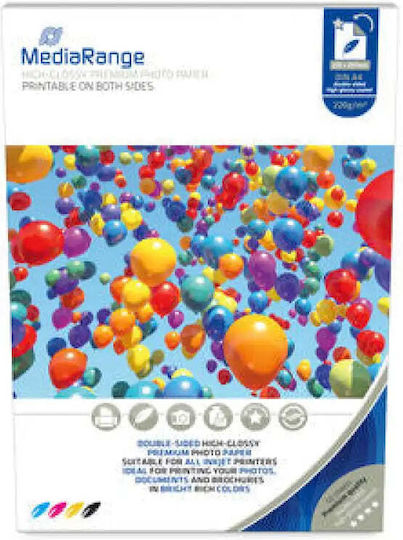 MediaRange Photo Paper Highgloss A4 (21x30) 220gr/m² for Printers Inkjet 50 Sheets