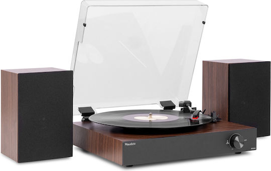 Audizio RP325W DJPIK288 Turntable with Direct Drive Built-in Pre Amp and Built-in Brown Speakers