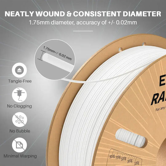 Elegoo PLA+ 3D Printer Filament 1.75mm Μαύρο 1kg