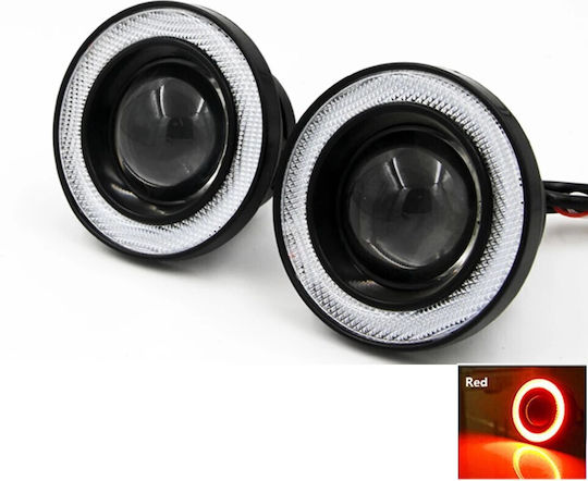 Σετ Προβολάκια Αυτοκινήτου Led Angel Eyes Κόκκινα Υψηλή Απόδοση Universal Tc-422