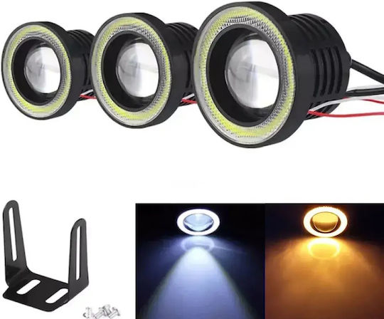 Σετ Προβολάκια Αυτοκινήτου Led Angel Eyes Κίτρινο Υψηλή Απόδοση Universal Tc-424