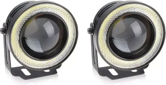 Set Motorrad-Scheinwerfer Led Angel Eyes Blau Hohe Leistung Universal Tc-423