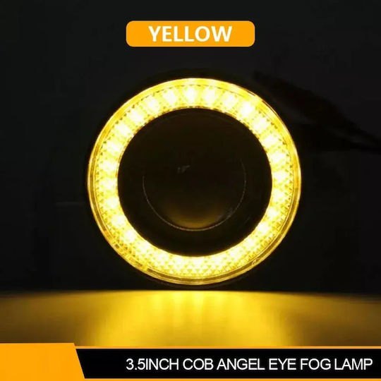 Σετ Προβολάκια Αυτοκινήτου Led Angel Eyes Κίτρινο Υψηλή Απόδοση Universal Tc-424
