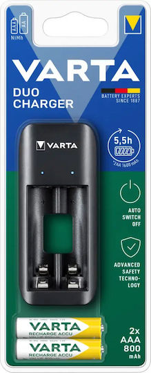 Varta Daily Charger 2 за батерии Ni-MH Размер AA/AAA в Черен цвят