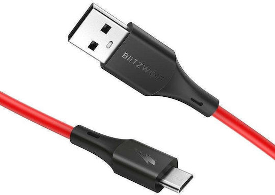 BlitzWolf Редовна USB 2.0 до микро USB кабел Черен 1м (BW-MC13) 1бр