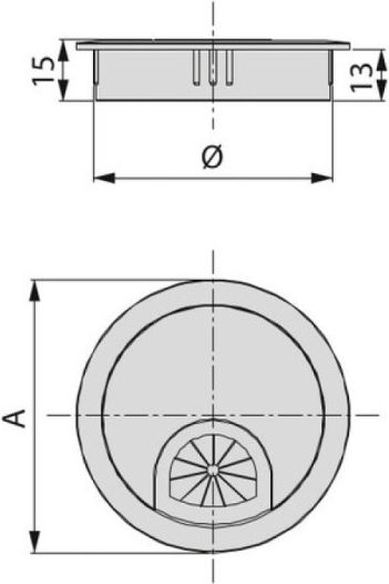 Emuca 5006764 Τάπα Καλωδίων Γκρι 5006764