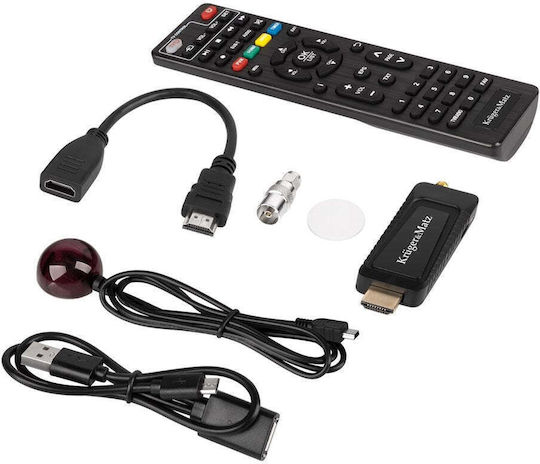 Kruger & Matz Mini Tuner Dvb-t2 H.265 KM9998 Ψηφιακός Δέκτης Mpeg-4 Συνδέσεις HDMI / USB