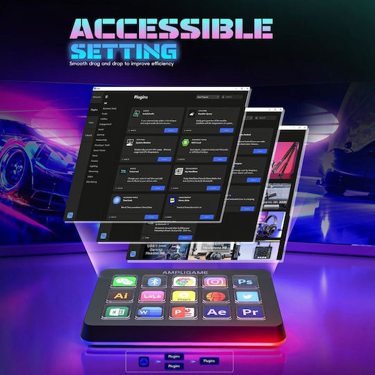 Fifine Stream Deck AmpliGame D6 Stream Controller Deck with RGB για PC