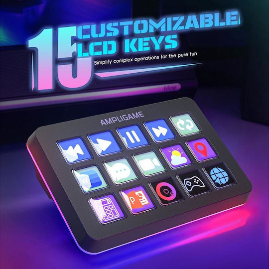 Fifine Stream Deck AmpliGame D6 Stream Controller Deck with RGB για PC