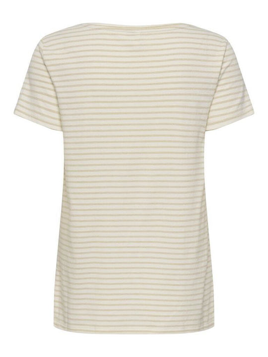 Women's T-shirt Striped Silver