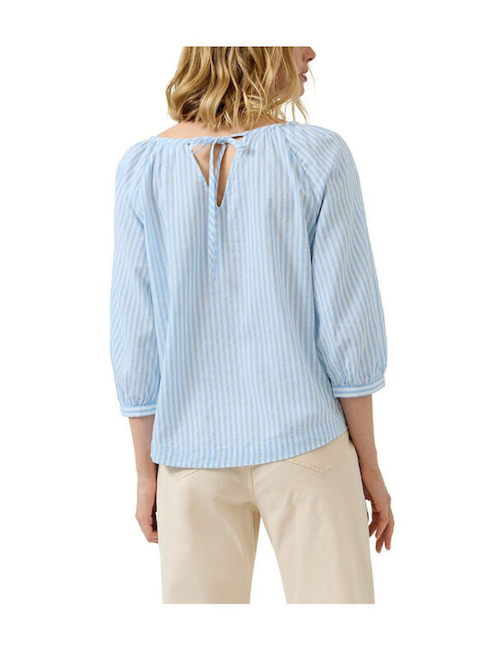 Women's Cotton Short Sleeve Light Blue Top