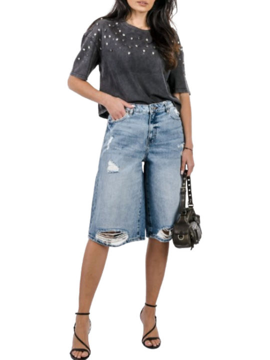 Γυναικείο Crop T-shirt Faded-black