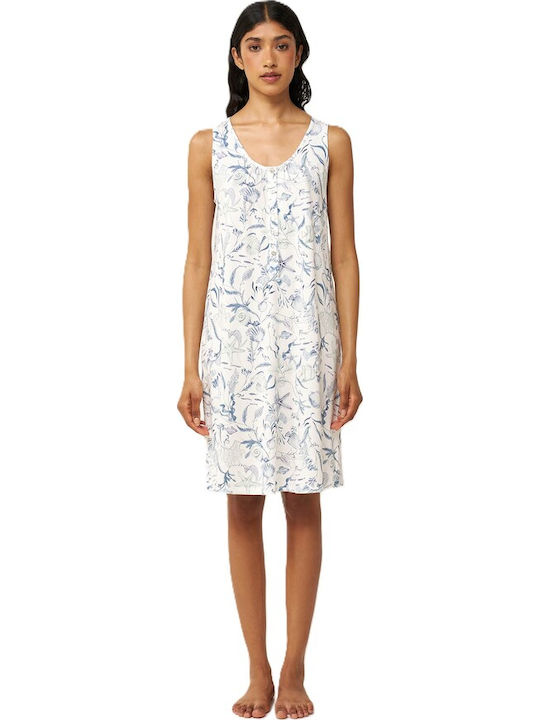 Vamp Summer Women's Nightgown Light Blue-White