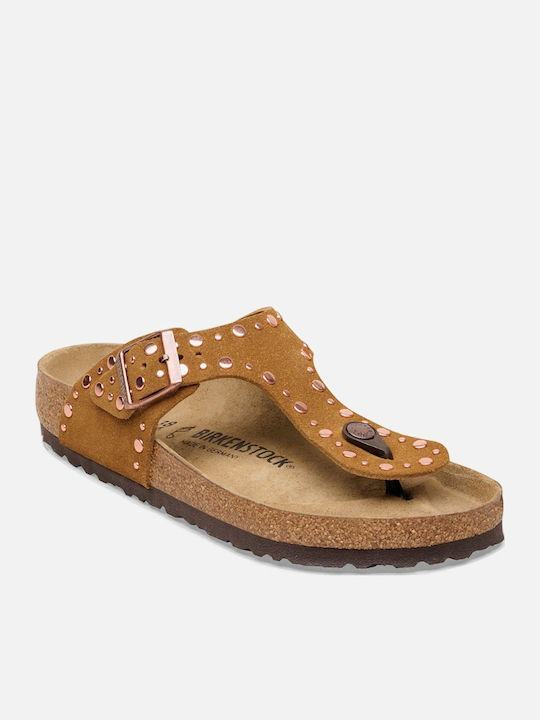 Birkenstock Gizeh Rivet Brown Sandals