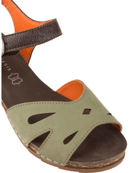 Leather Women's Anatomic Green Sandals